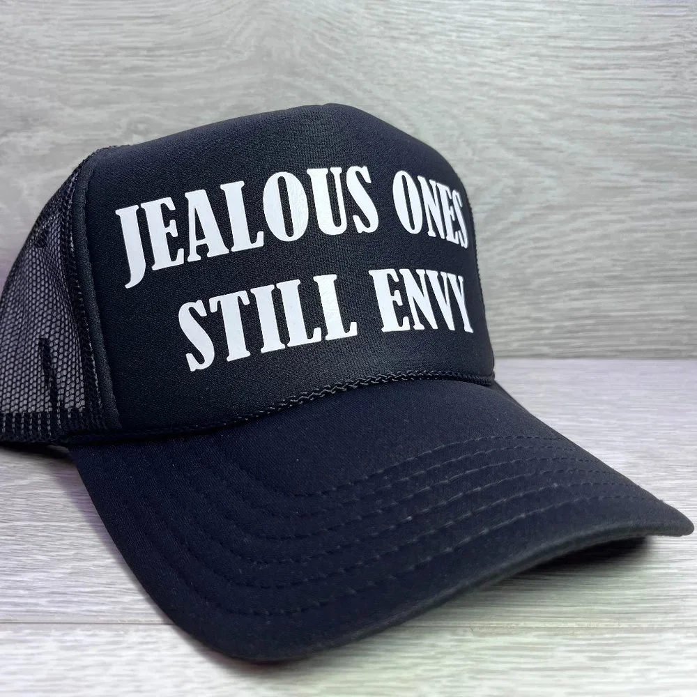 NEW VINTAGE STYLE JEALOUS ONES STILL ENVY BLACK TRUCKER HAT CAP ADULT S… - Picture 1 of 2